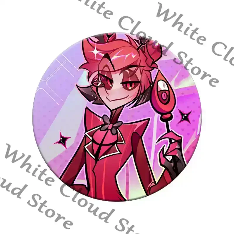Anime Hazbin Hotel Alastor Charlie Morningstar Husk Cosplay Doujin Signboard Acrylic Stand Cartoon Color Paper Badge Keychain - view 6