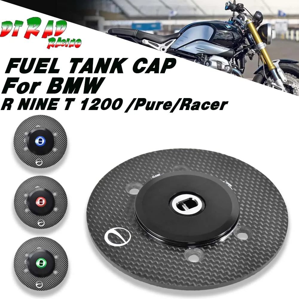 For BMW R NINE T 1200 2014-2023/1200 Pure 2017-2023/1200 Racer 2016-2020 Carbon Fiber With Key Lock Fuel Tank Cap Gasoline Plug