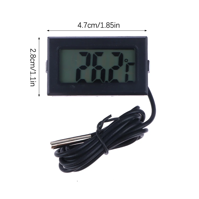 Outdoor Mini LCD Digital Thermometer With Waterproof Probe Indoor Convenient Temperature Sensor For Refrigerator Fridge Aquarium