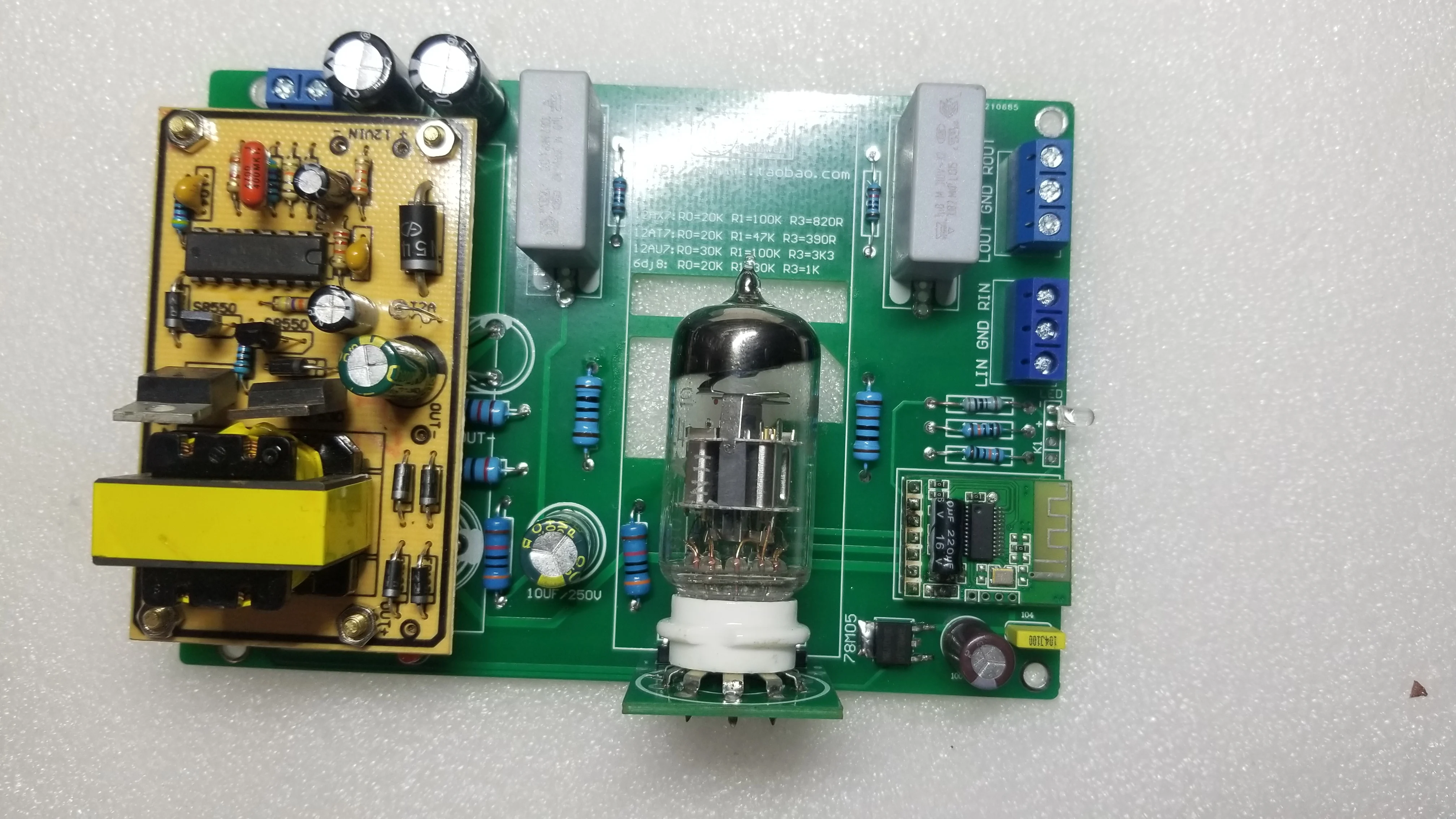 latest arrival Bluetooth two-channel DC DC12V 6N11 (ECC88/6DJ8/6922) fever tube preamp