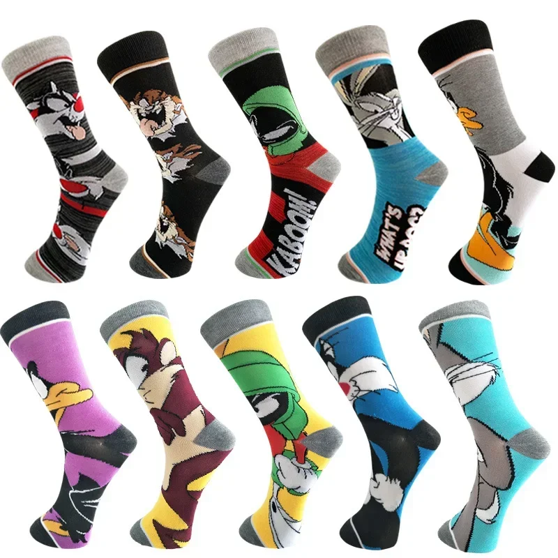 

Funny Cartoon Anime Print Socks Rabbit Duck Cat Fashion Personality Novelty Men and women Comfort Breathable Cotton mens socks