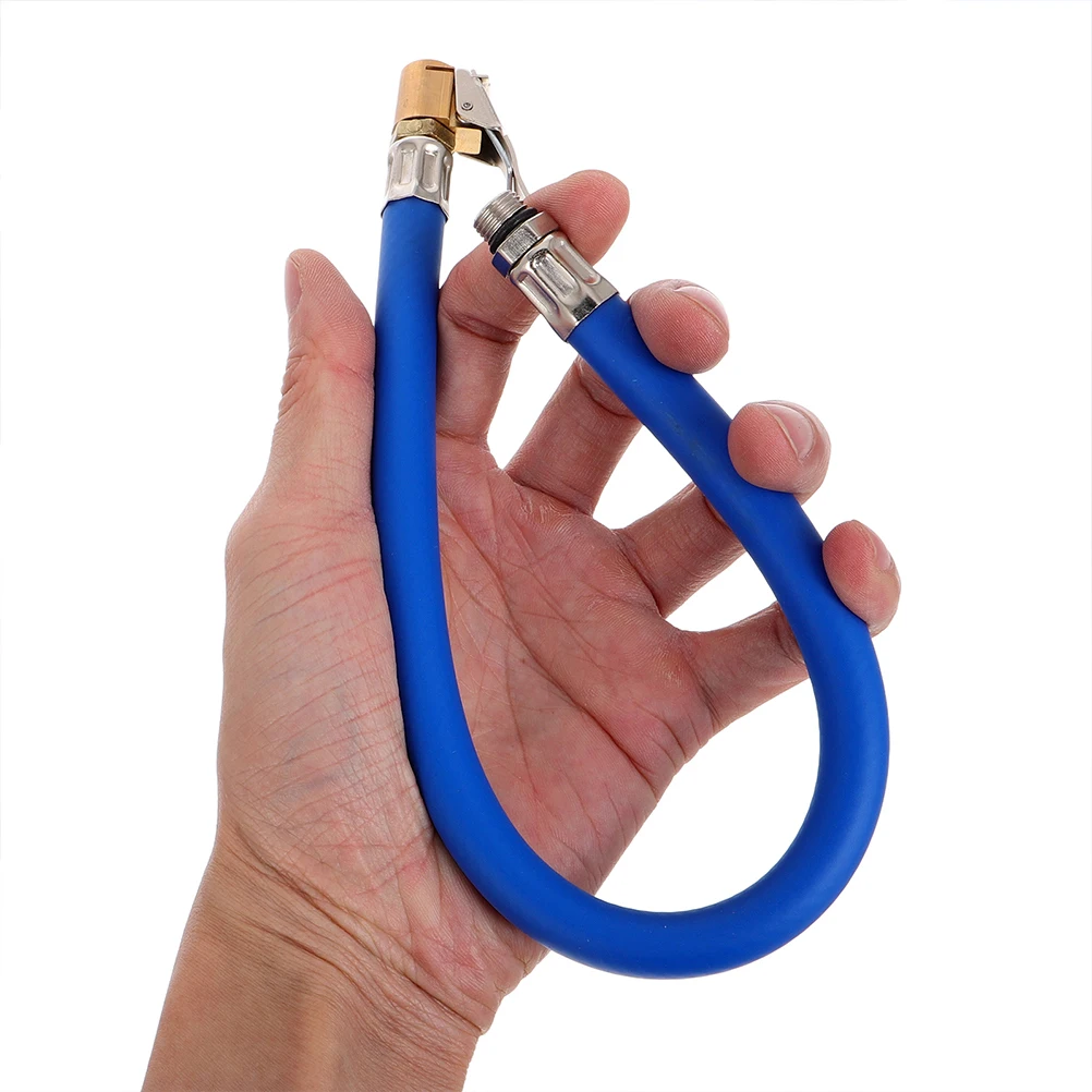 

2PCS Tire Pressure Gun Inflatable Hose Air Compressor Replacement Adapter Pump Bike Chuck Durable Blue Black Tube Versatile
