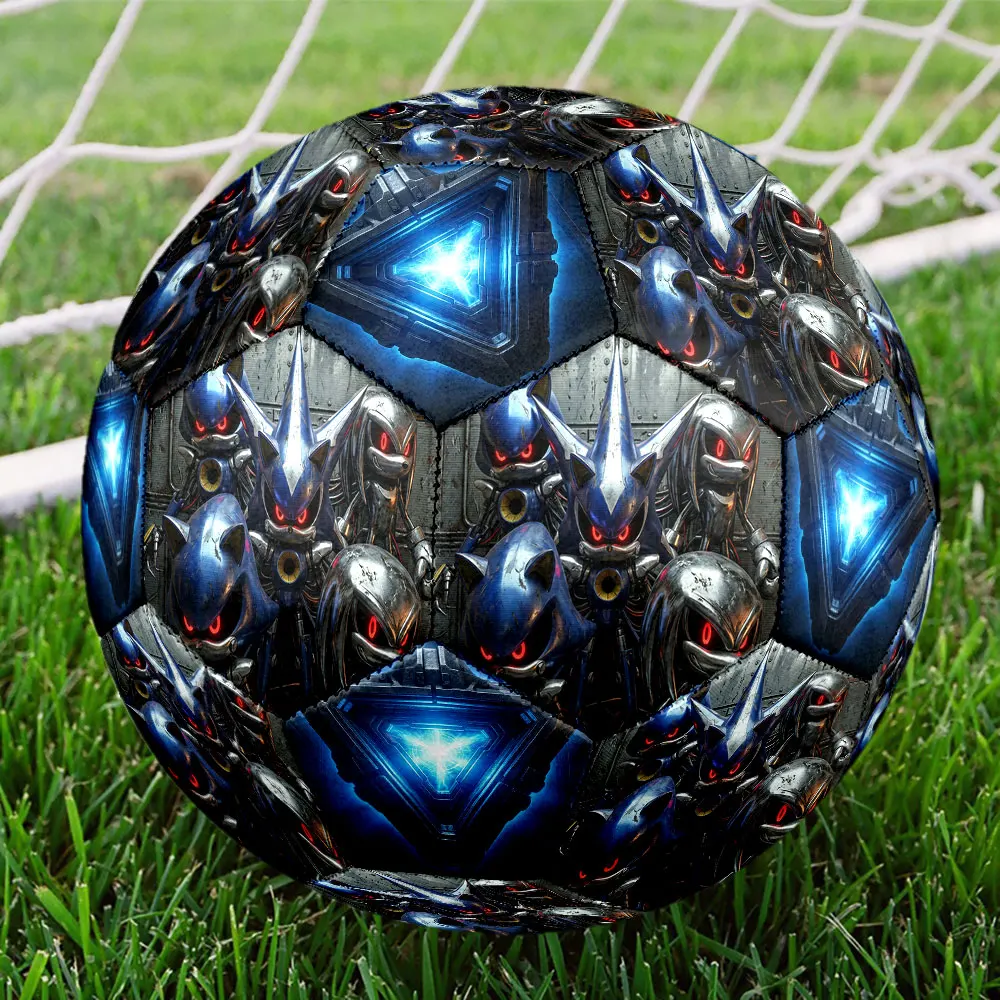 1pc Sonic Hedgehog Football Soccer Ball Size 5 Training Ball Colorful Outdoor Sports Great For Sports Fans HE52