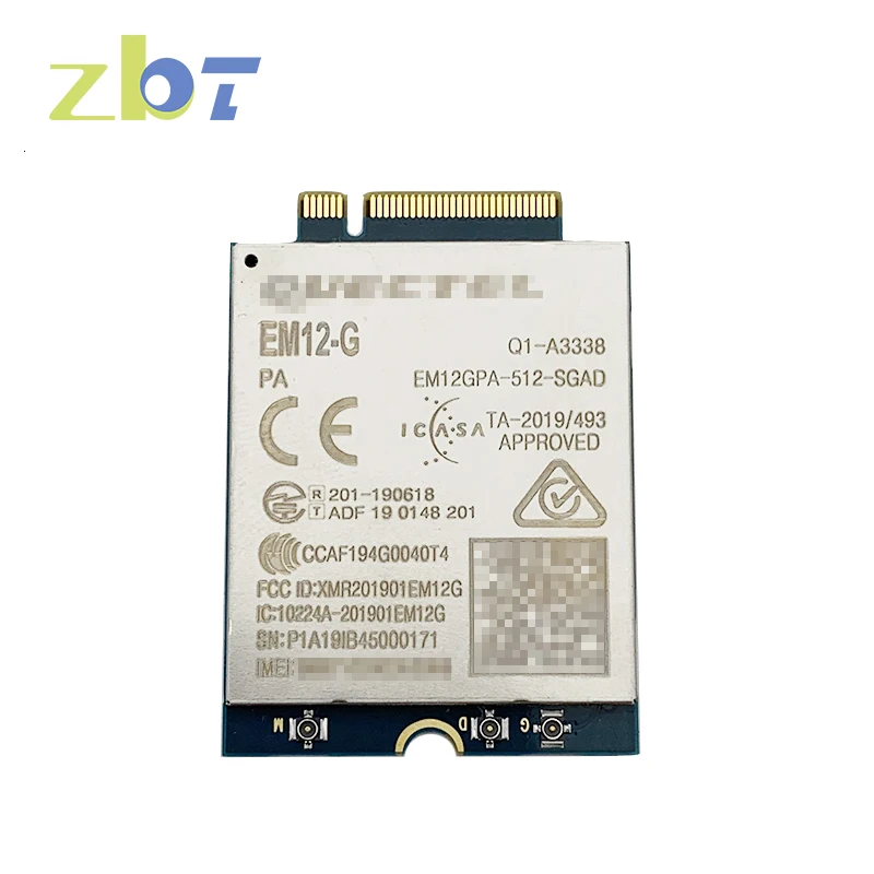 

ZBT EM160R-GL EM12-G CAT-12 LTE-A M.2 4G Module Quectel 600Mbps Downlink 150Mbps Uplink Data Rates EM12GPA-512-SGAD for Router