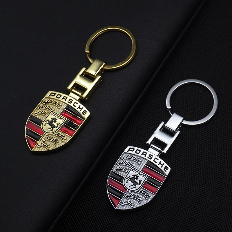 Chaveiro com emblema de carro, pingente de corrente, presente para porsche 918 911 718 taycan panamera cayenne boxster cayman, acessórios de estilo