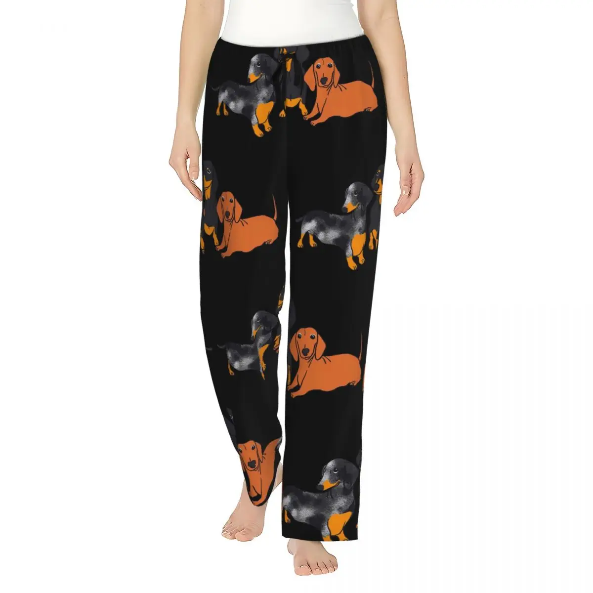 

Custom Dachshund Dog Women Pajama Pants Lounge Sleep Sleepwear Bottoms with Pockets