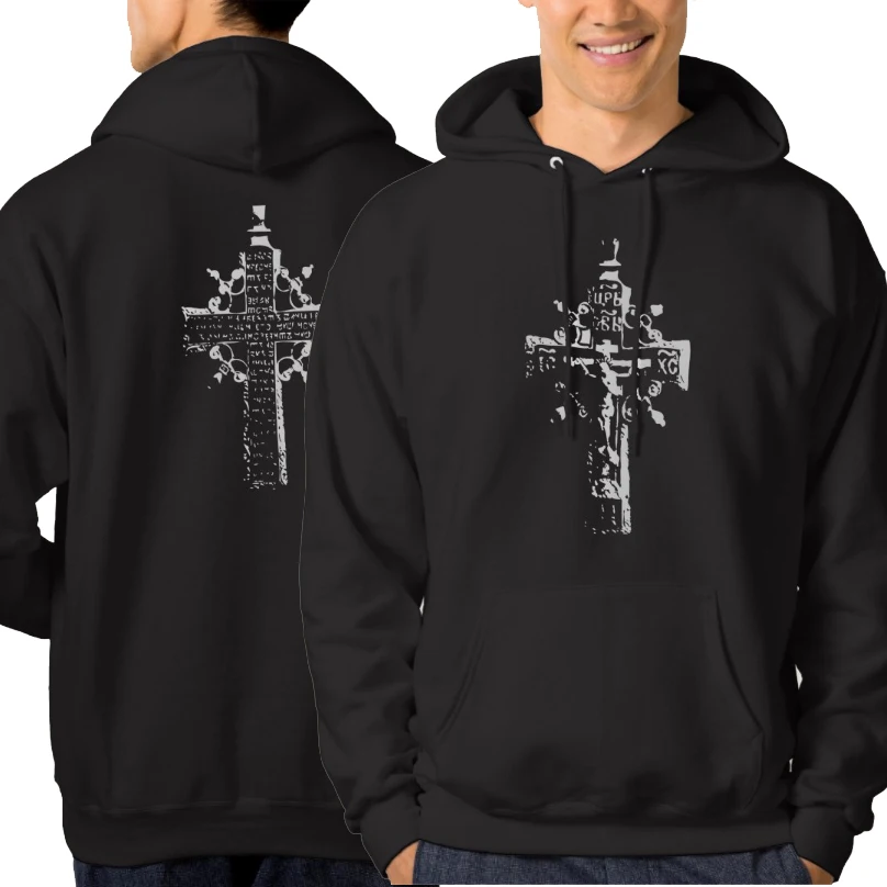 

Slavonic Prayer To The Holy Cross. Russian Orthodox Cross Pullover Hoodie New 100% Cotton Casual Mens Sweatshirts Streetwear