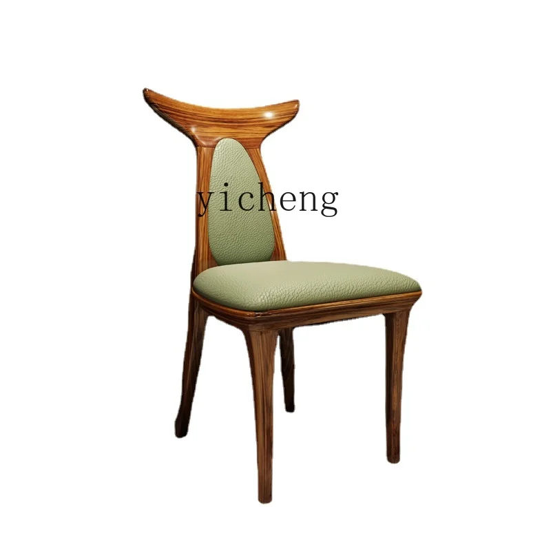 

Xl Mermaid New Chinese Dining Chair Ugyen Wood Solid Wood Dining Chair Solid Wood Combination Leather Dining Chair