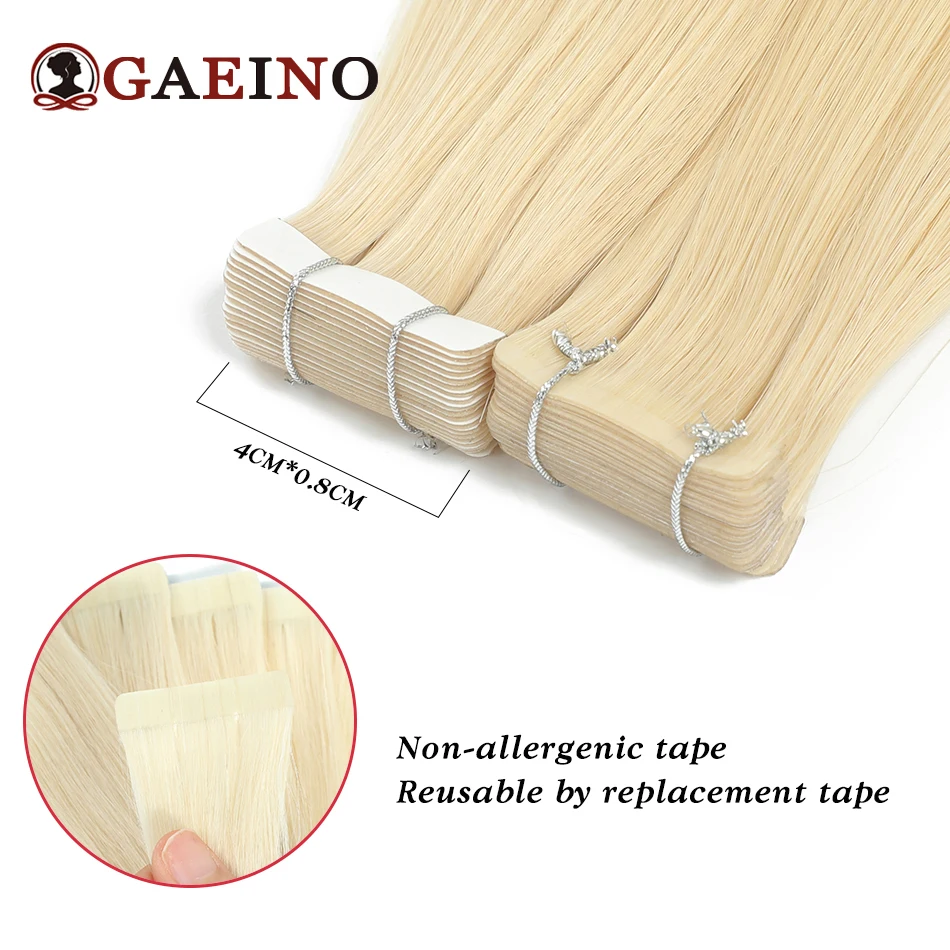 Tape In Human Hair Extensions 2.0g/Pack Brazilian Straight Remy Hair Invisible Tape In Adhesive Hair Extensions 18-24 Inches