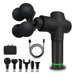 XFOX 4x Impact Deep Muscle Massage Gun Electric Percussion Pistol Massager For Body Neck Back Leg Fitness Tool 30 Levels