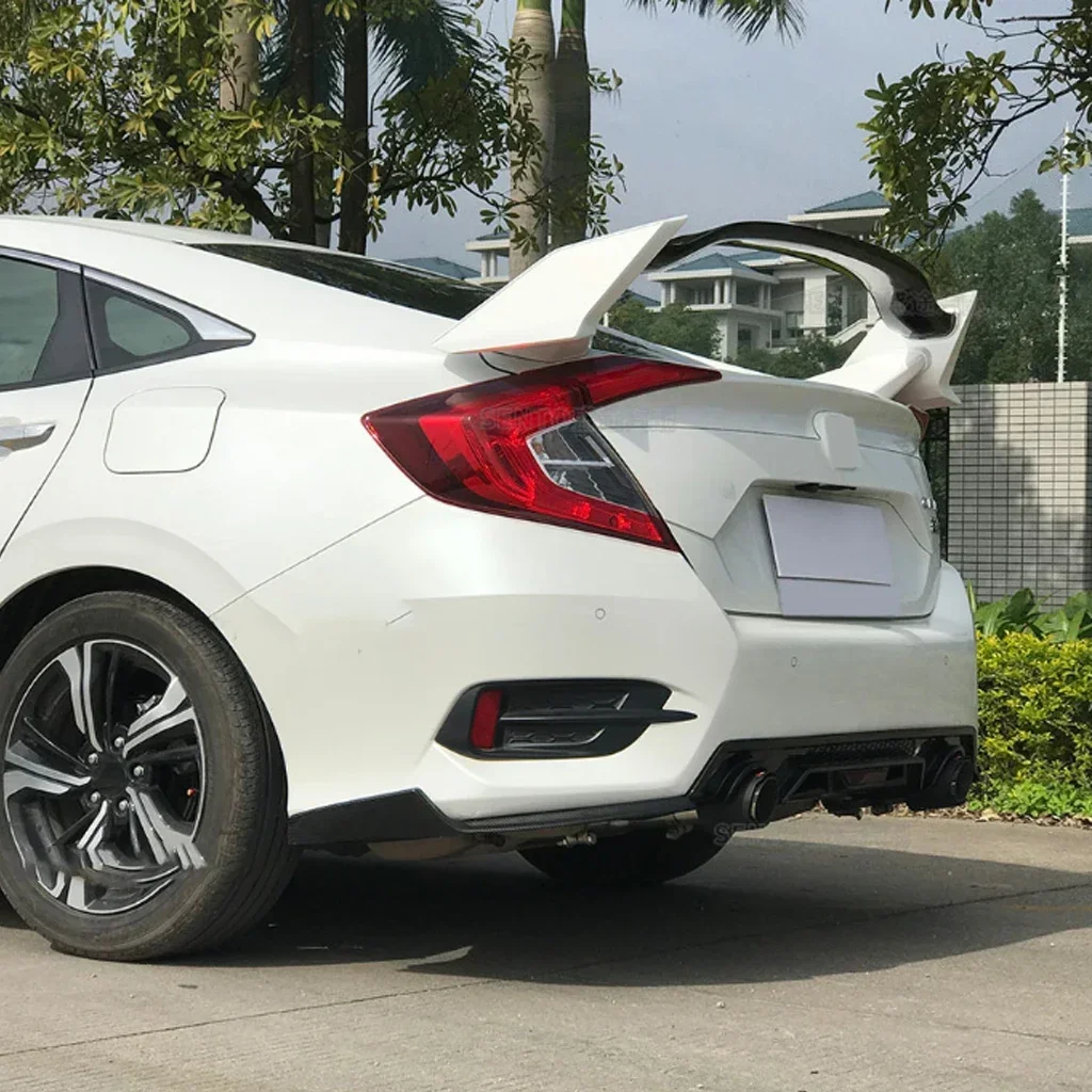 

New! Rear Spoiler Wing For Honda Civic 10th Gen Sedan 2016 2017 2018 2019 2020 Rear Trunk Lip Spoiler Trim