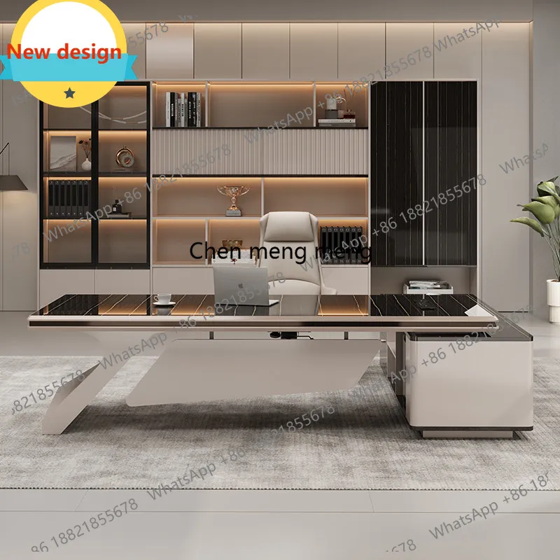

B567 Light luxury high-end new model, high-end president's office, large class table, ladies' boss table