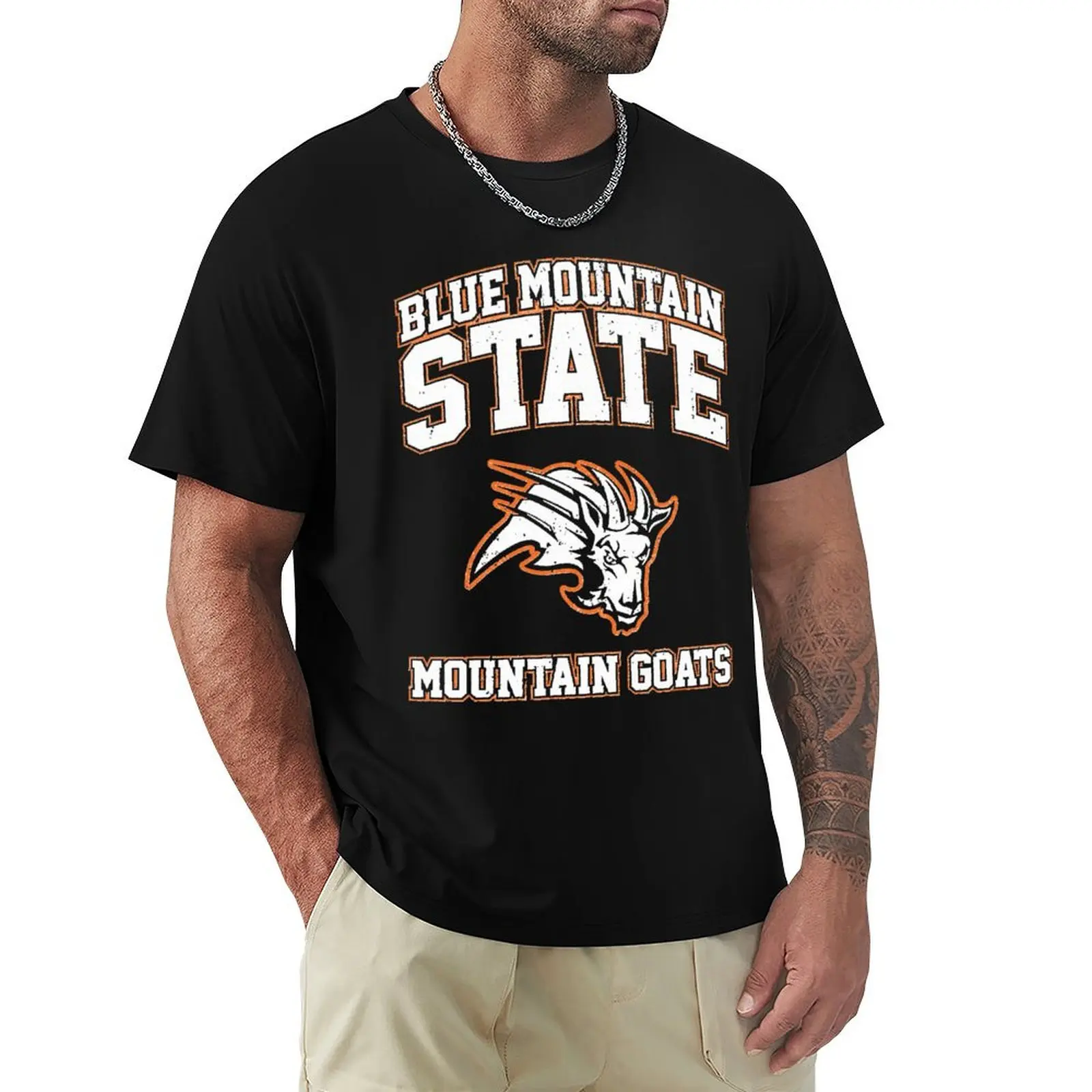 

Blue Mountain State Mountain Goats T-Shirt man clothes basketball graphic tees plus sizes funny t shirts men