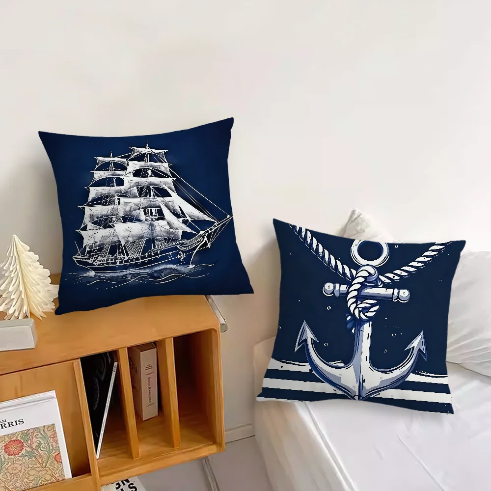 Funny Nautical Cushion Cover Pillow Cover Decoration Room Home Sofa Living Office Car Nordic Simplicity