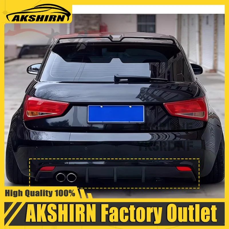 For Audi A1 2-Door Rear Lip Diffuser Real Carbon Fiber Bumper Single Side Double Output High Quality Car Body Kit 2011-2014