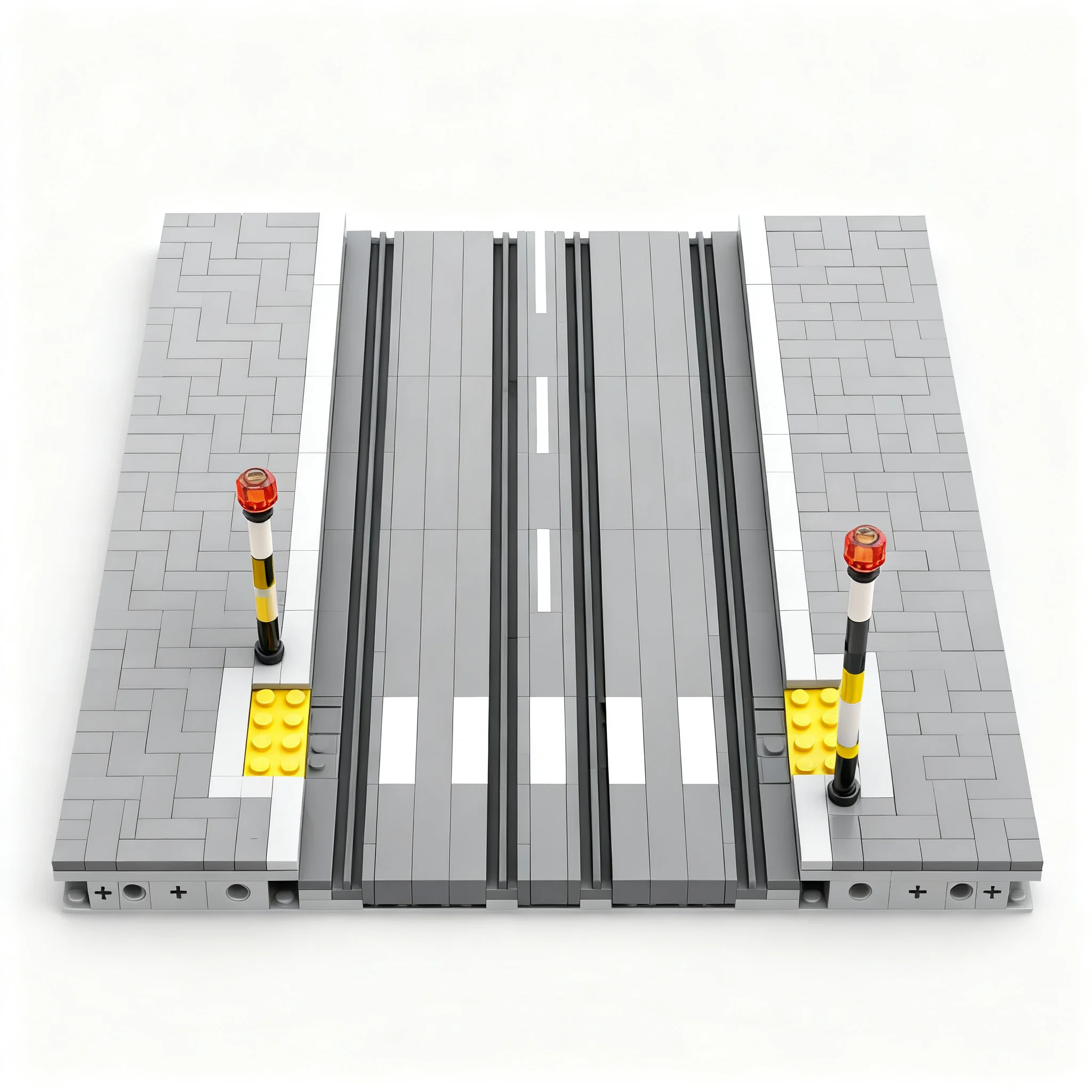 456pcs MOC Modular Buildings 32x32 MILS Tramline Zebra Crossing Model Building Blocks Toys Construction Christmas Gift Education