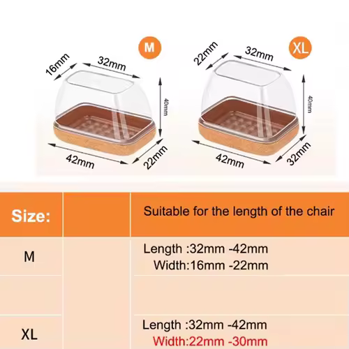 8pcs Rectangular Chair Foot Cover Diagonal Leg Floor Protectors  Silicone Furniture Table Feet Protect for Chair Table No Noise - Image 2