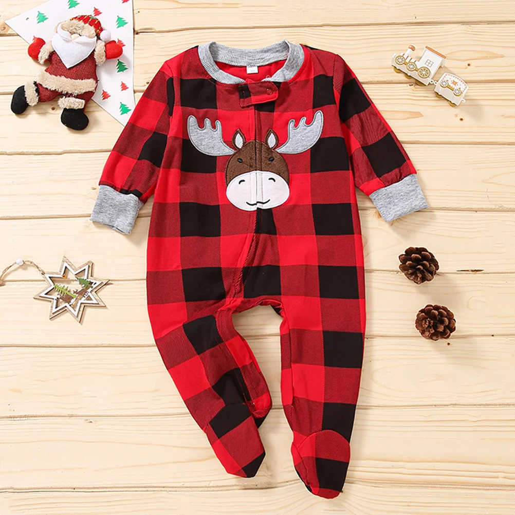 

Baby Christmas Romper Long Sleeve Cotton Jumpsuit Festive Outfit Newborn Winter Warm Clothing Animal Cartoon Crawl Suit For
