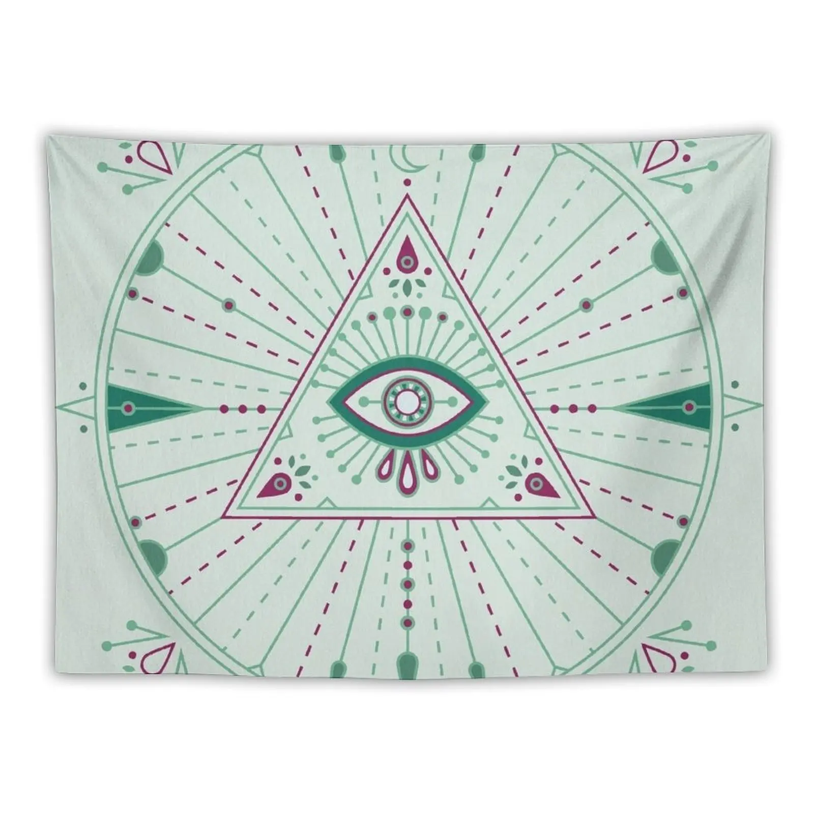 

Evil Eye Mandala – Mint Tapestry Home Decorators Room Decorator Wall Hangings Decoration Tapestry