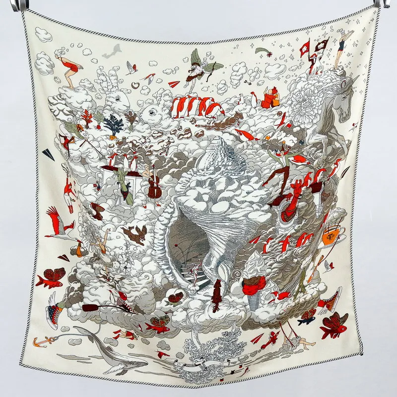 Winsleter-Women 30%Silk 70%Wool Elegant Scarf, 68*68CM Double Sided Printing, Mom Gifts Versatile Scarves, 2025 Autumn A58316CC