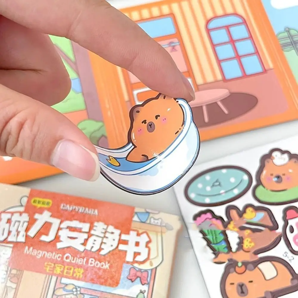 

Educational Toys Handmade Magnetic Quiet book Paper Hand Ledger Capybara Sticker Book 3D Toy DIY Kids Busy Book Toy Children