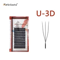 MARIA U3D W pestañas de una sola capa en forma de U extensiones de pestañas pestañas suaves maquillaje malla volumen pestañas
