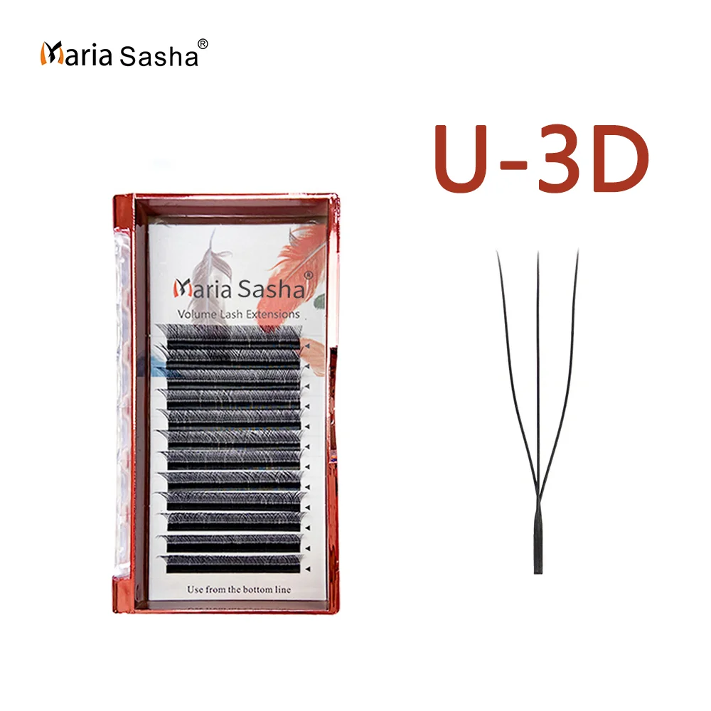 MARIA U3D W Eyelashes Single Layer U Shape Eyelash Extensions Soft Lashes Makeup Mesh Volume Eyelash