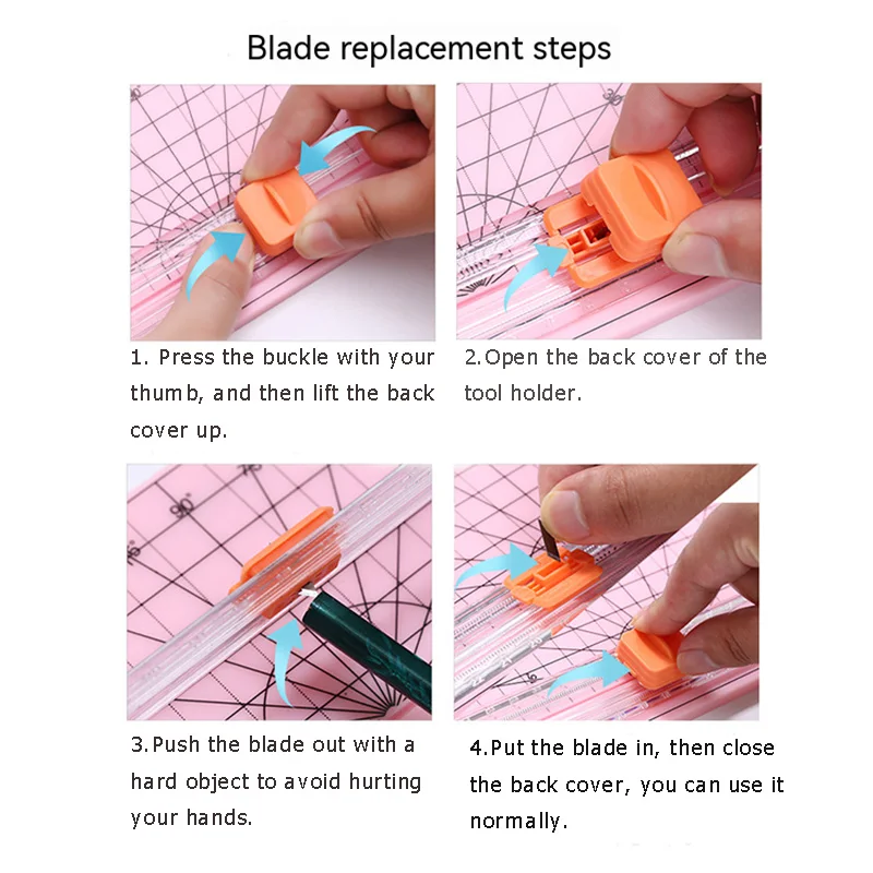 A4 Paper Cutter DIY Hand Account Manual Paper Cutting Trimmer with Automatic Security Safe Guard Office Home Stationery Knife