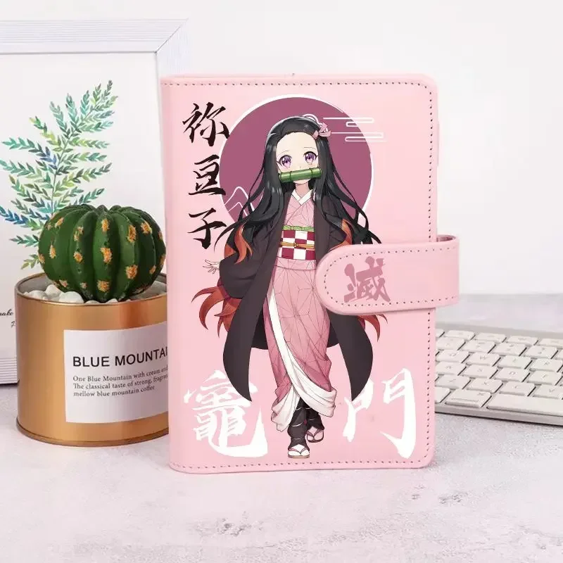 Demon Slayer Kawaii Notebook Kamado Nezuko Handbook Flipchart School Supplies Office Pu Material Children's Day Birthday Gift