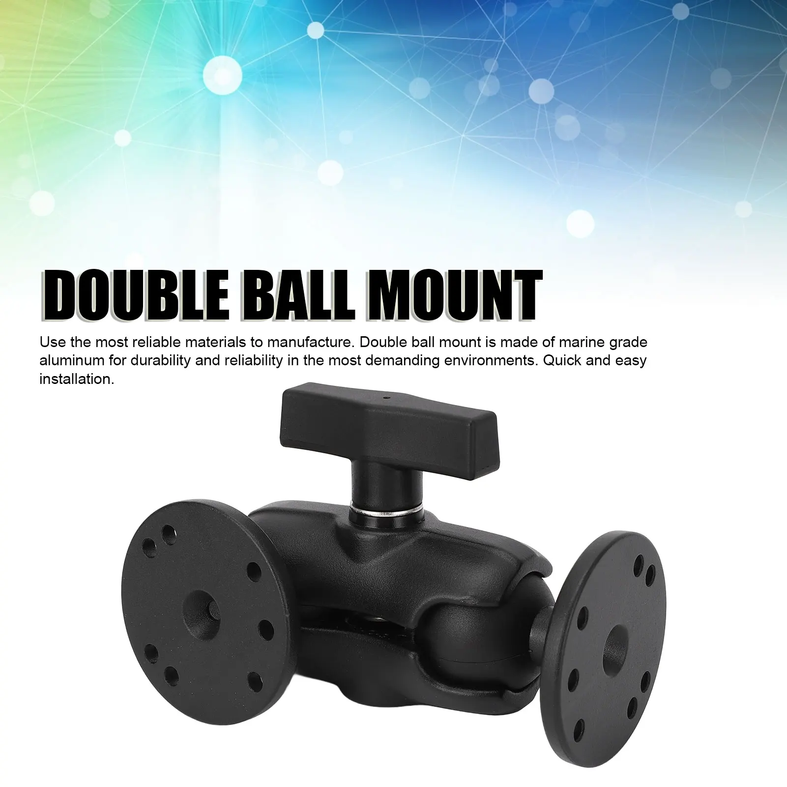 

Truck Holder Mount Heavy Duty Double Socket Arm with 1.5 Inches C Size Ball Adapters Double Ball Mount with 2 Round Plates