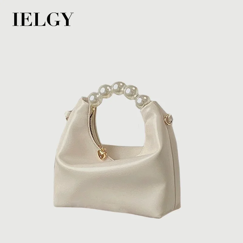 IELGY Niche Design Sense Pearl Handbag Women\'s High-end Sense Chain Crossbody Bag Fresh Dumpling Bag