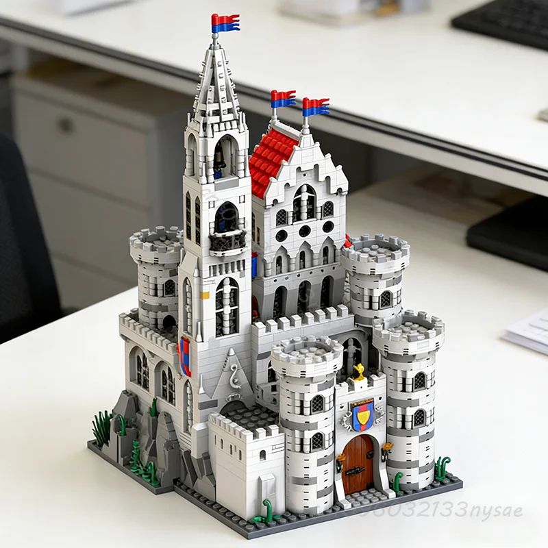 

NEW MOC Custom Medieval Castle Series King's Castle - The King Returns Building Blocks Model DIY Education Child Toys for Gifts