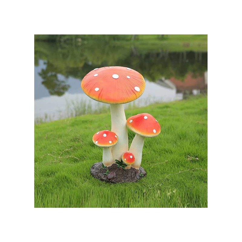 Custom Outdoor Statie Garden Large Resin Mushroom Statue for Sale Mushroom Life Size Resin Statue