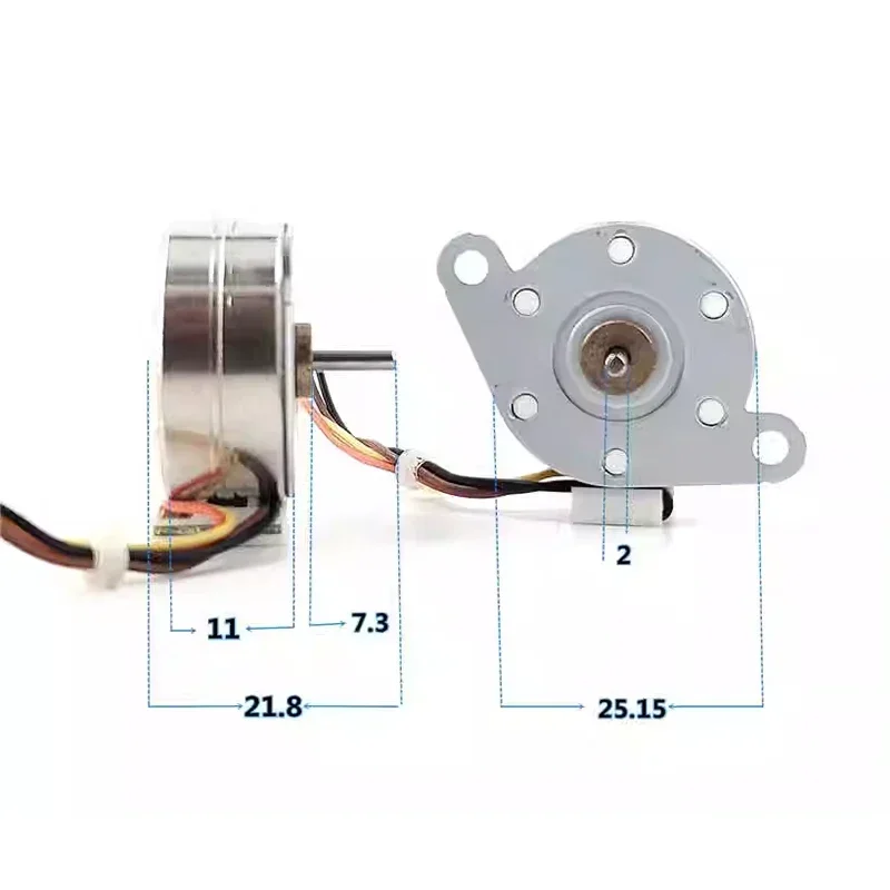 Minebea PM25S-048 Mini 25mm Round Thin Stepper Motor Micro 2-Phase 4-Wire Stepping Motor 7.5 Degree 2mm Shaft DIY Printer