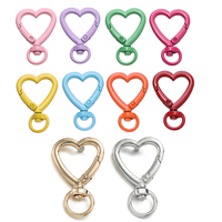 5pcs/lot Metal Heart Lobster Claw Clasps Swivel Lanyards Trigger Snap Hooks Strap for Jewelry Making DIY Bags Keychain Key Rings