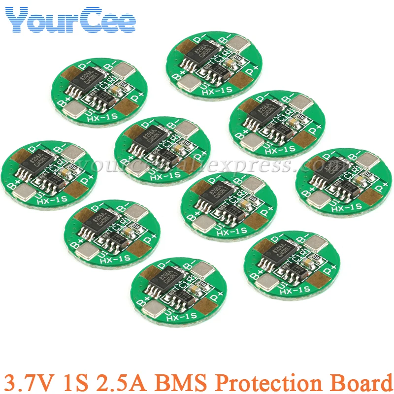 Carte de protection de batterie articulation ion BMS PCM, protection contre les surcharges et les surcharges, technologie PCB, 3.7V, 1S, 2,5 A,