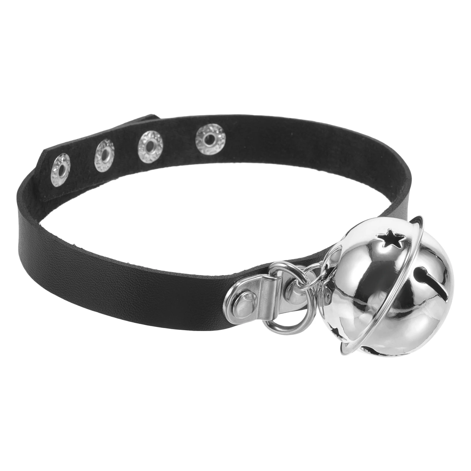 

Punk Style Adjustable Dog Collar Pu Pet Necklace Durable Comfortable Bell Collar For Cats Small Puppies Outdoor Party
