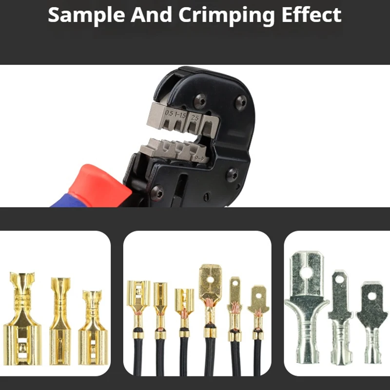 أداة العقص لمحطات وأوعية البرميل المفتوحة غير المعزولة ومكشكش الأسلاك AWG 20-10 (0.5-6mm2) YFP-04B