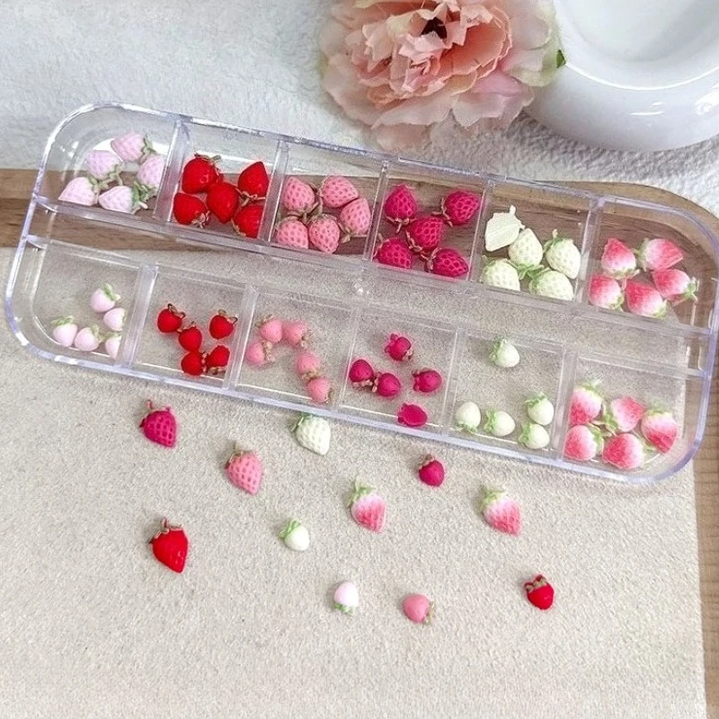 

Colorful Strawberry Cherry Flower Bowknot Ribbon Christmas Snowflake Pearl Ball Star Rivet Nail Art Accessories Decorations Tool