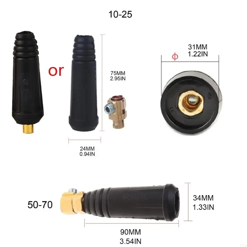 77JA Europa soldador ajuste rápido Conector cable macho Socket DKJ 10-25 50-70 Adaptador enchufe Insertar Insertar