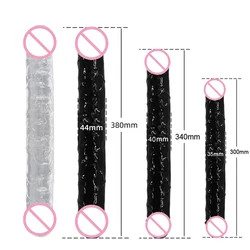 380 мм Длинный Двойной Головной Фаллоимитатор Реалистичный Пенис Двойной Конец Фаллоимитаторы Анальная Пробка Большой Пенис для Женщин Лесбиянок Мастурбатор Секс-Игрушки Для Взрослых
