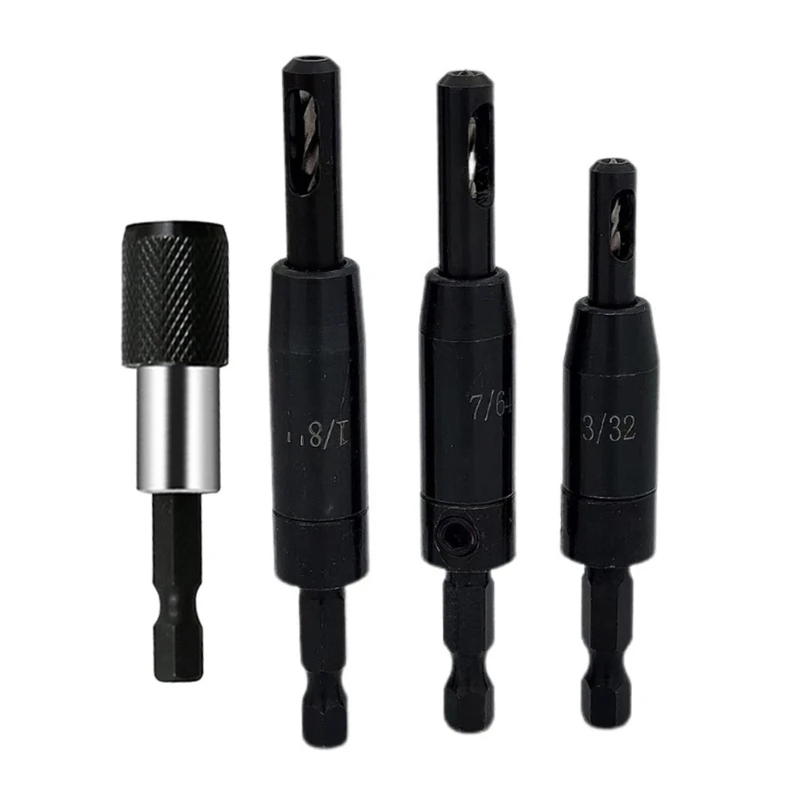 Self Centering Hinge Drill Bits with Holder Set Door Cabinet Holes Puncher