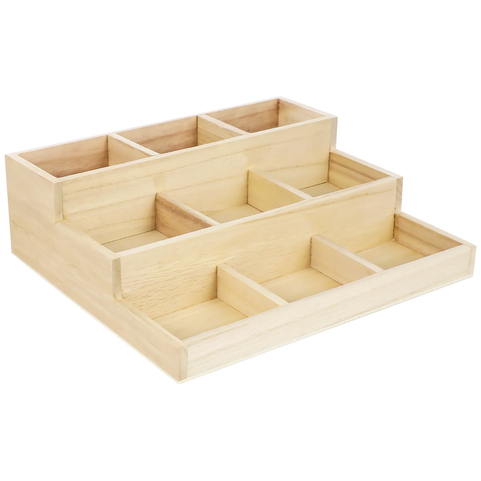 Wooden Table Top Display Case Storage Organizer Wooden Divided Box Earring Vintage Decor Organizer Retro Ring Tray Holder NEW