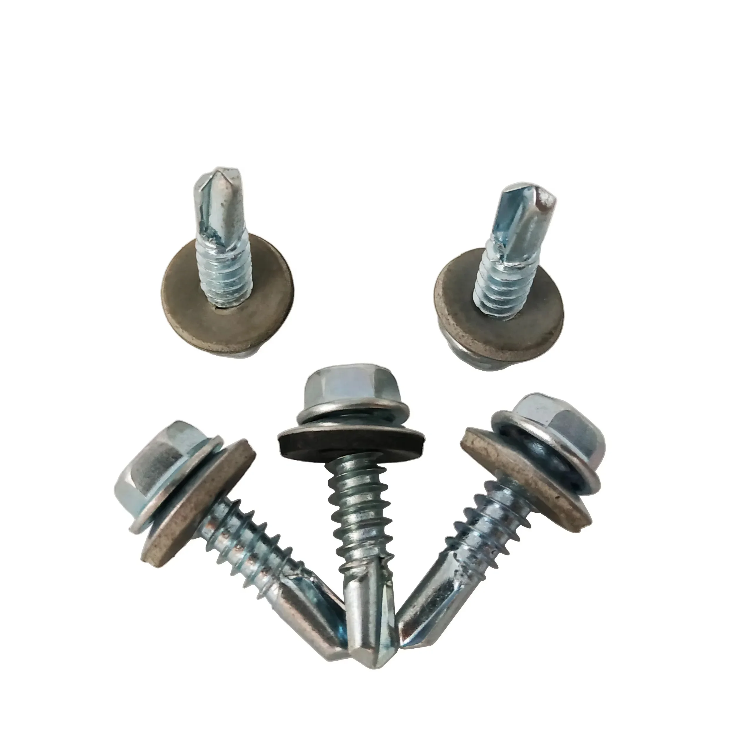 Patta Hexagon Grey Imitation EPDM Rubber Bonded Washer Hex Self Drilling Roofing Screws for Metal