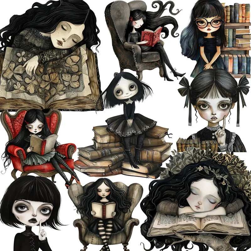 

Gothic girl Stickers Crafts And Scrapbooking stickers kids toys book Decorative sticker DIY Stationery