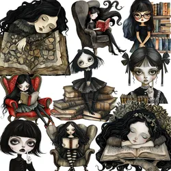 Gothic girl Stickers Crafts And Scrapbooking stickers kids toys book Decorative sticker DIY Stationery