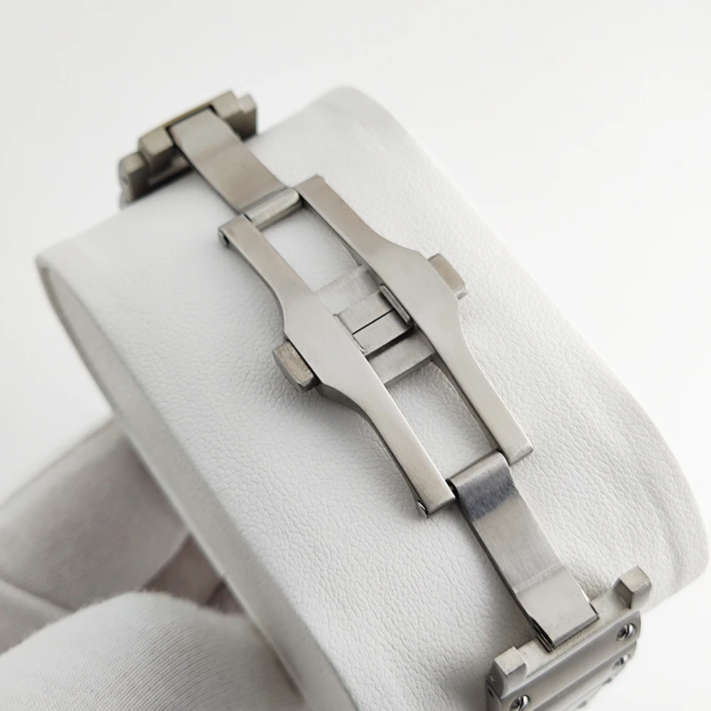 Square men's and women's watches, men's and women's automatic watches, stainless steel bamboo strap casual watches