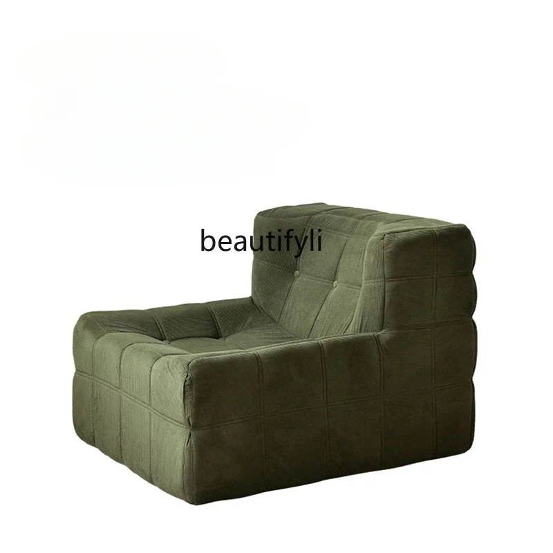 Single sofa fabric living room creative balcony leisure chair bedroom, toast lazy sofa