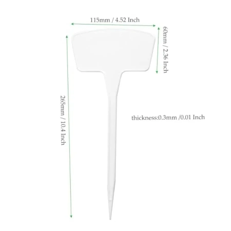 60 PCS 11 Inch Large Plant Labels, Waterproof Plastic Plant Tags, Lengthen T-Type Tags Nursery Garden Labels for Gardens, Green