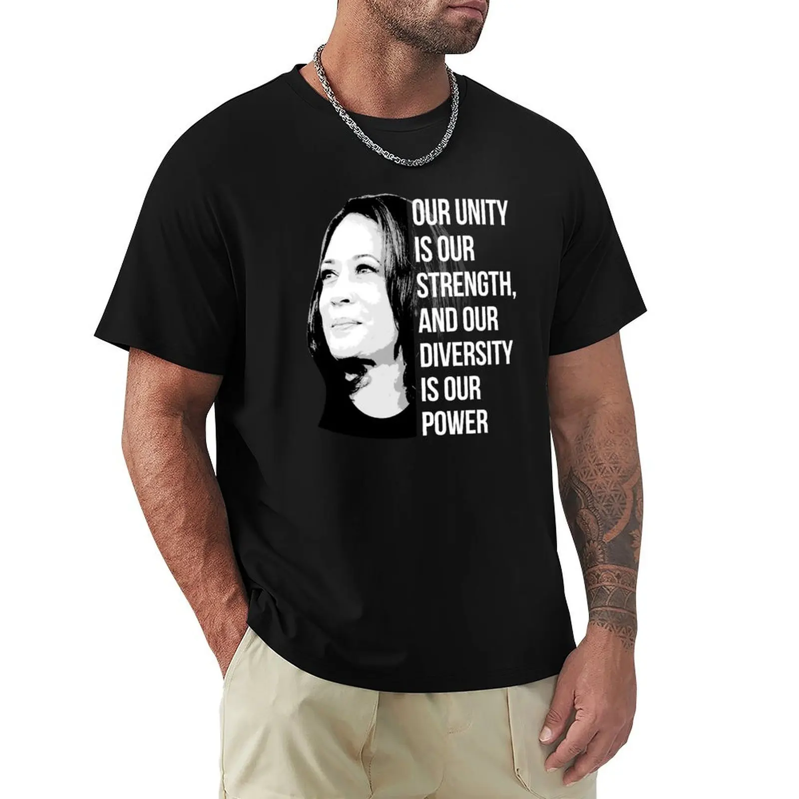 Notre unité est notre force - T-shirt inspirant de Kamala Harris, grande taille, manches courtes